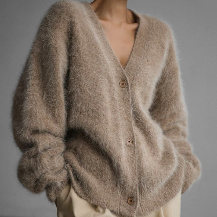 Knitted Sweater Cardigan Loose Long Sleeve V-neck