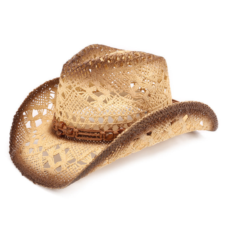 Hollow Out Western Cowboy Hat Straw Breathable