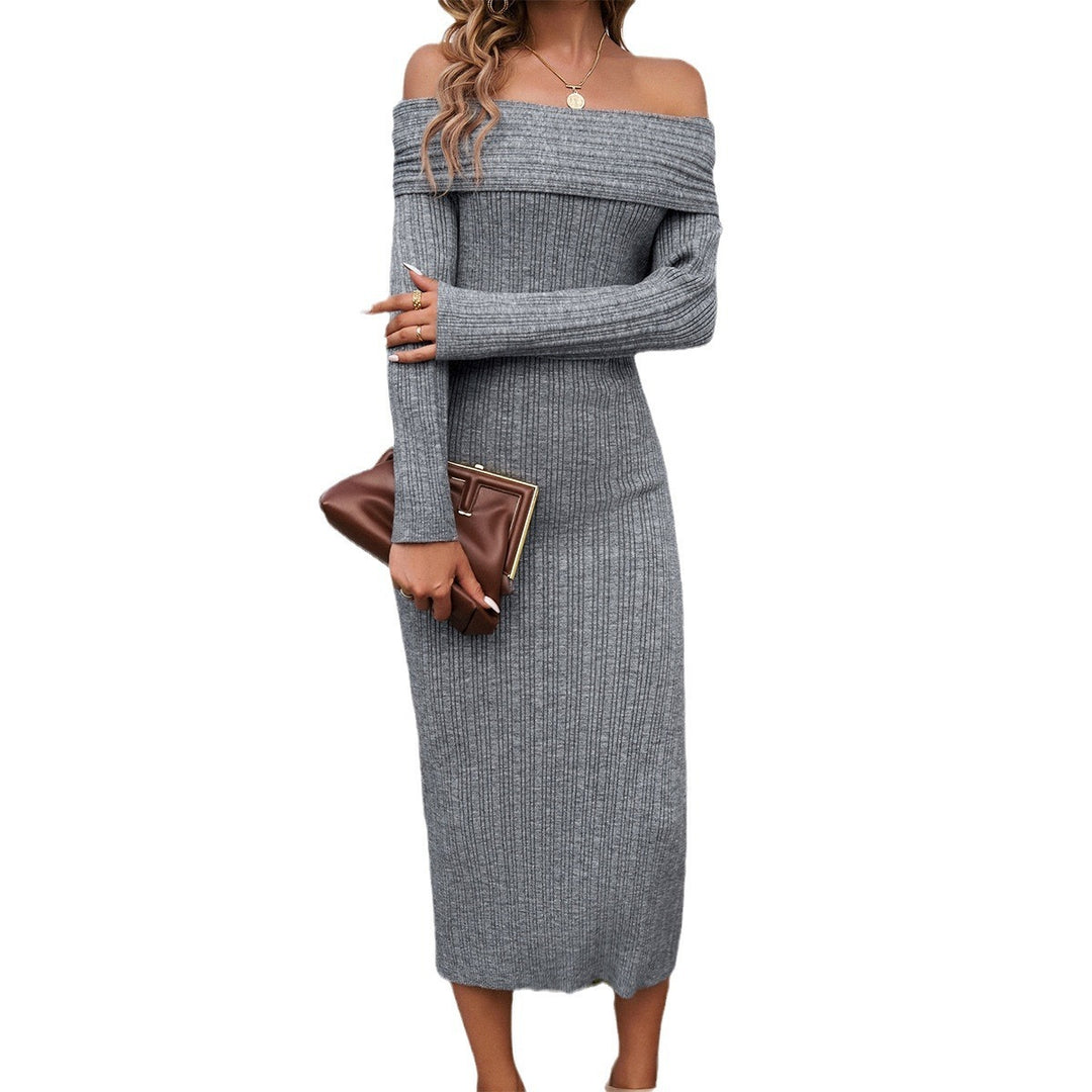 Women's Off-shoulder Slim-fit Long Sleeve Dress