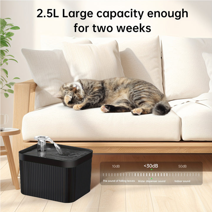 2.5L Automatic Cat Water Fountain with USB Silent Pump and Circulating Filter