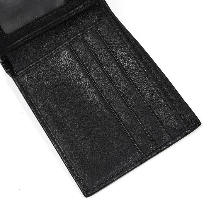 Men's Leather Wallet Embossed Wallet Crazy Horse Leather