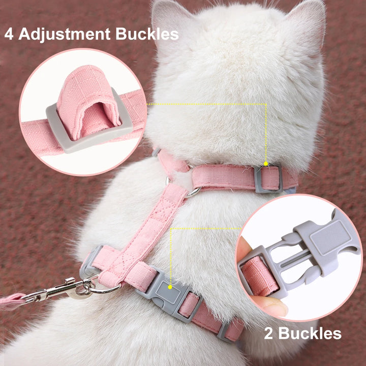 Breathable Nylon Mesh Dog and Cat Harness Leash Set