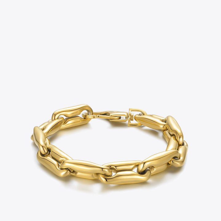 18K Gold Plated Chunky Chain Lobster Buckle Bracelet - Trendha