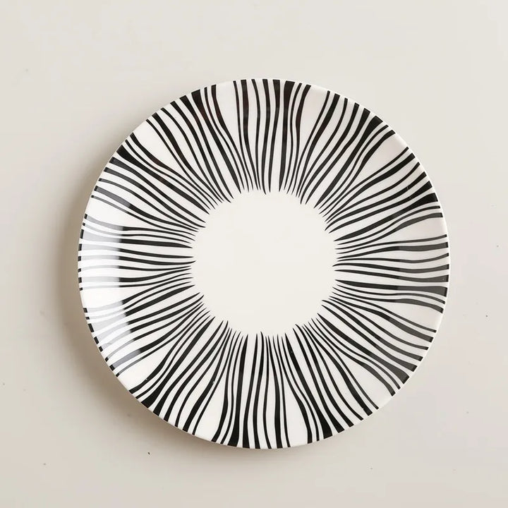 Geometric Pattern Ceramic Dinner Plate Set