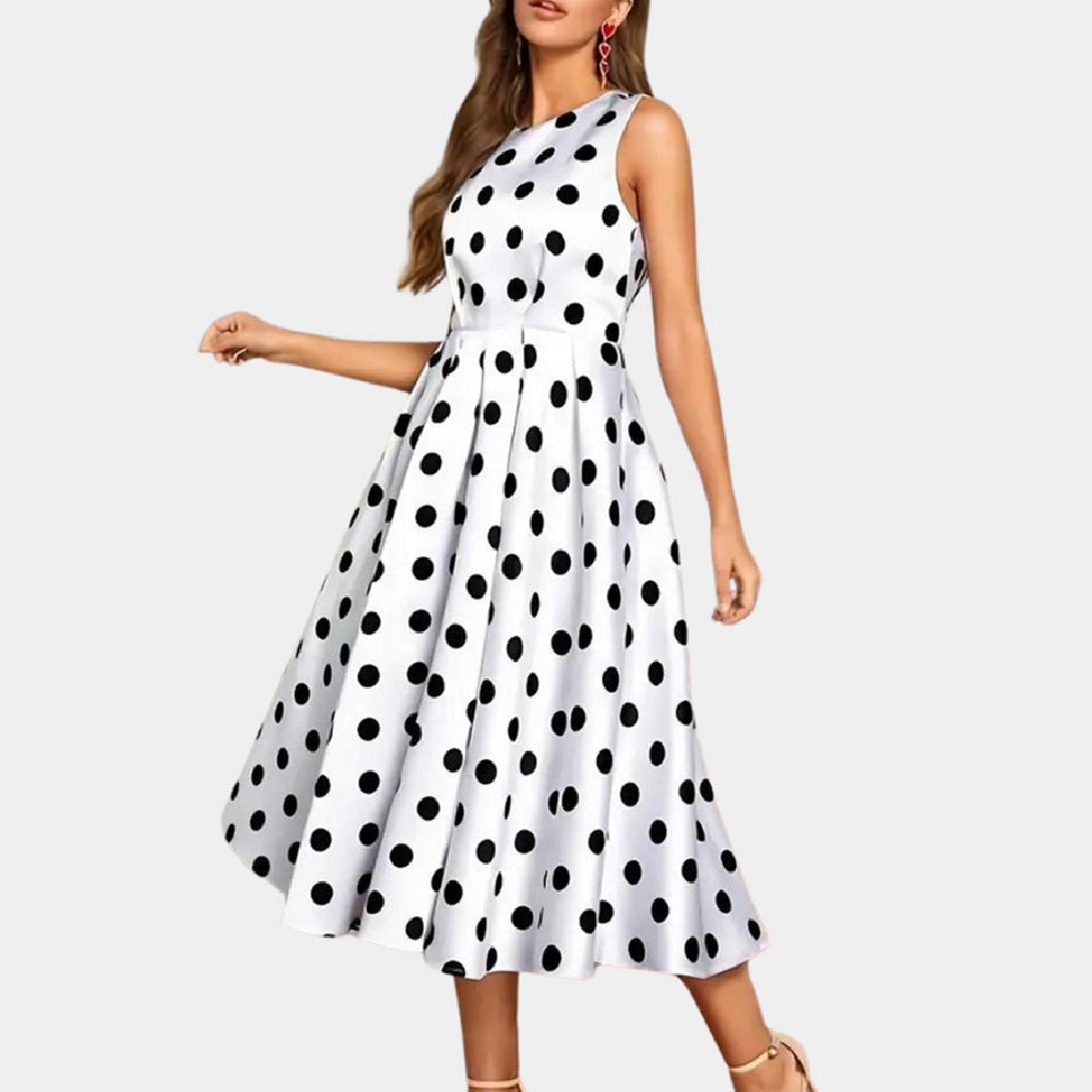 Women's Sleeveless Polka Dot Dots Dress