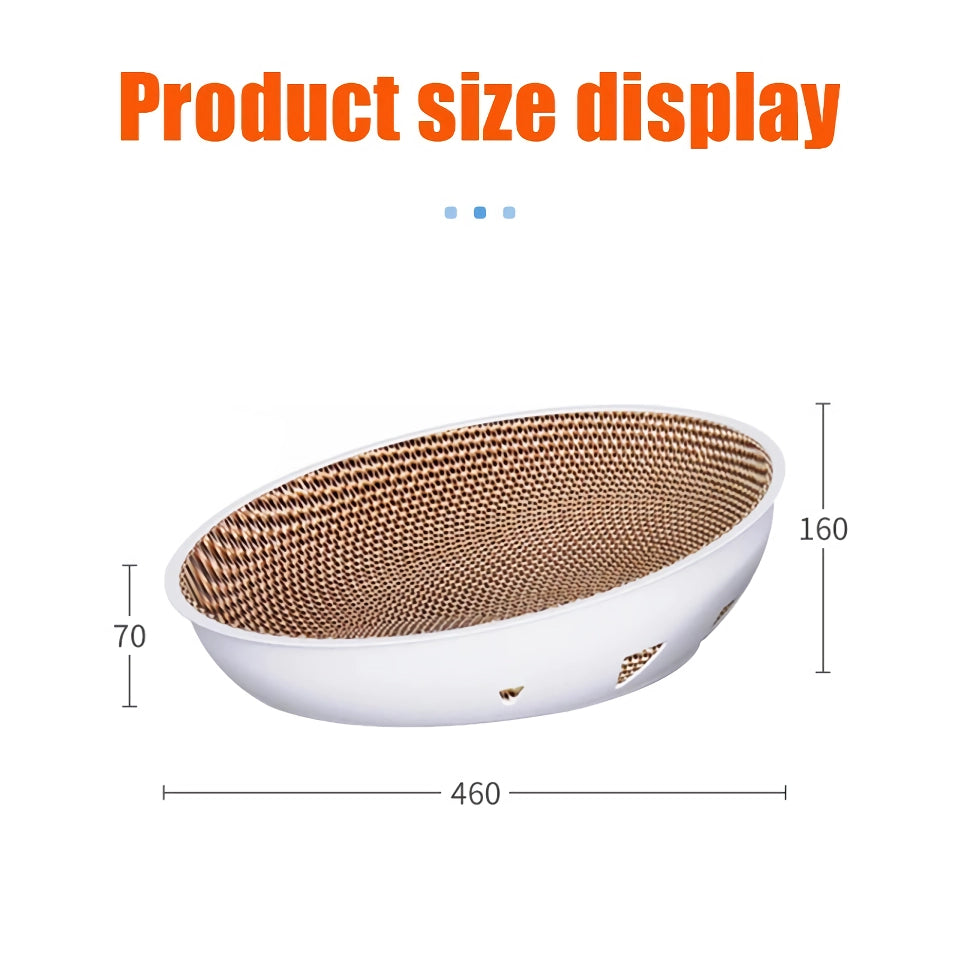 Extra Large Cat Scratching Board with Integrated Bowl - Replaceable Core