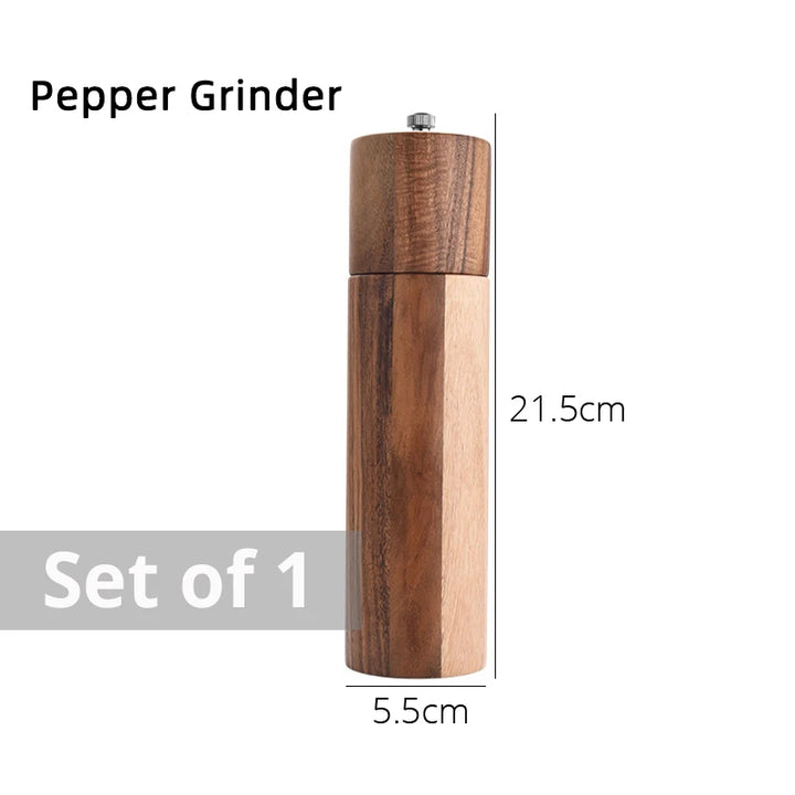 Wooden Salt and Pepper Grinders - Manual Seasoning Mills