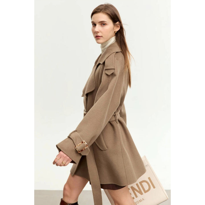 Elegant Mid-Length Wool Autumn Coat for Women