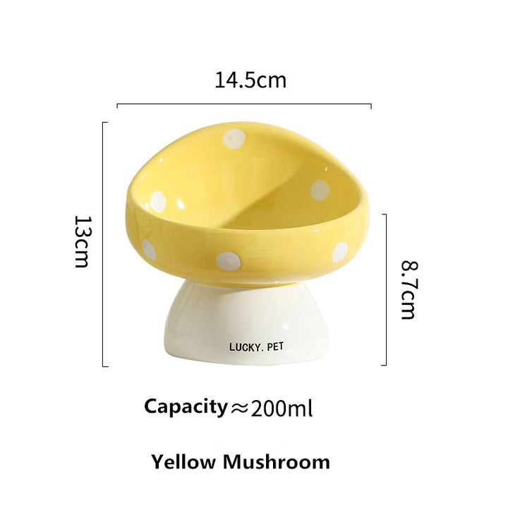 Mushroom-Shaped Ceramic Pet Bowl