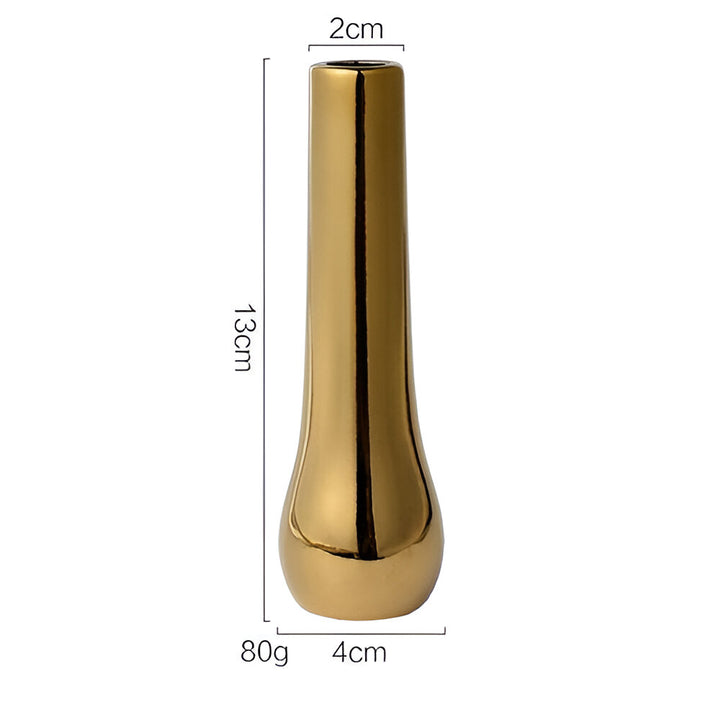 Nordic Style Gold Ceramic Vase – Elegant Dry Flower and Water Plant Display