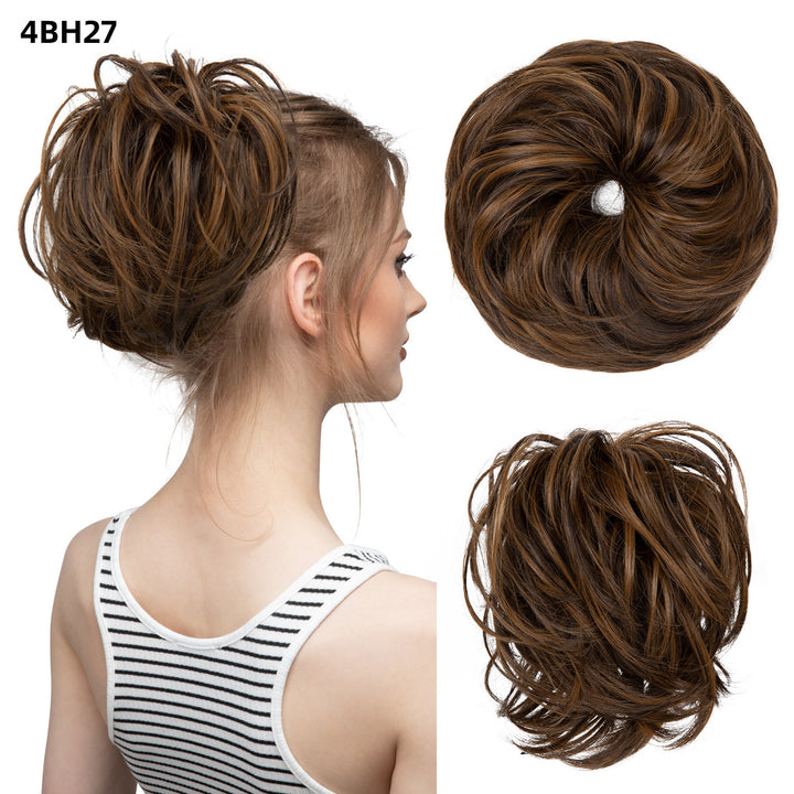 Bud Bun Artificial Hair Bun Natural Fluffy Long Beard Curly Hair Bun Lazy Updo Chignon