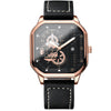 Color: Rose Gold Black Leather