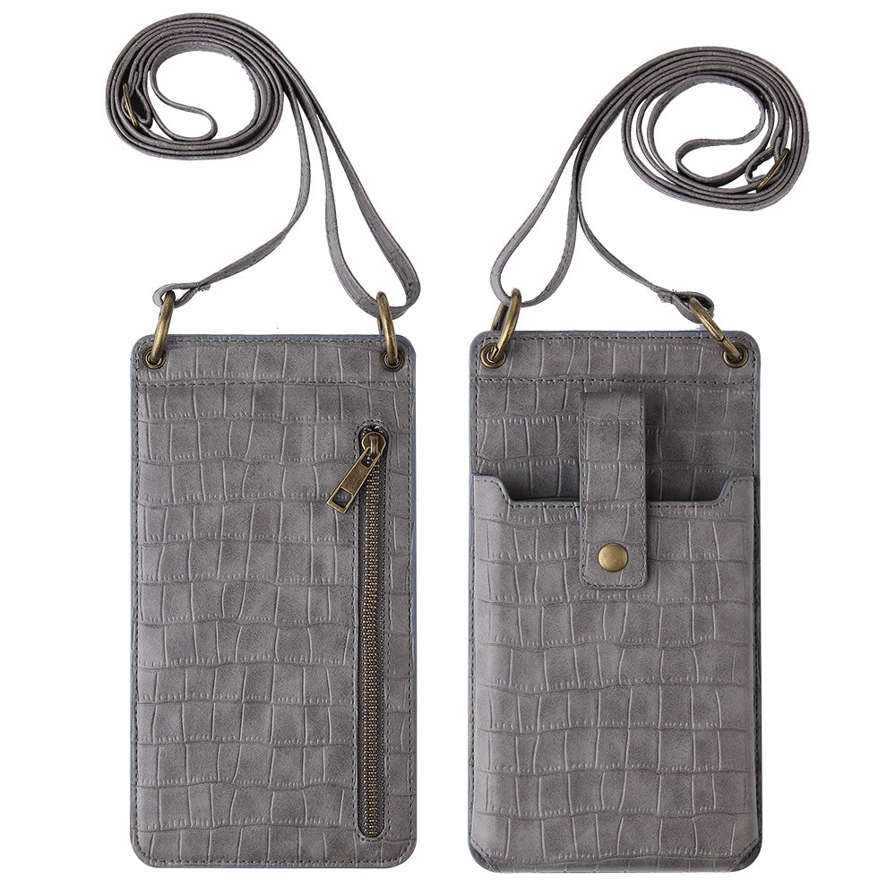Multi-function Crossbody Bags For Mobile Phone Crocodile-pattern Wallet Card Holder