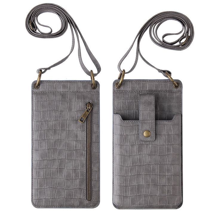 Multi-function Crossbody Bags For Mobile Phone Crocodile-pattern Wallet Card Holder