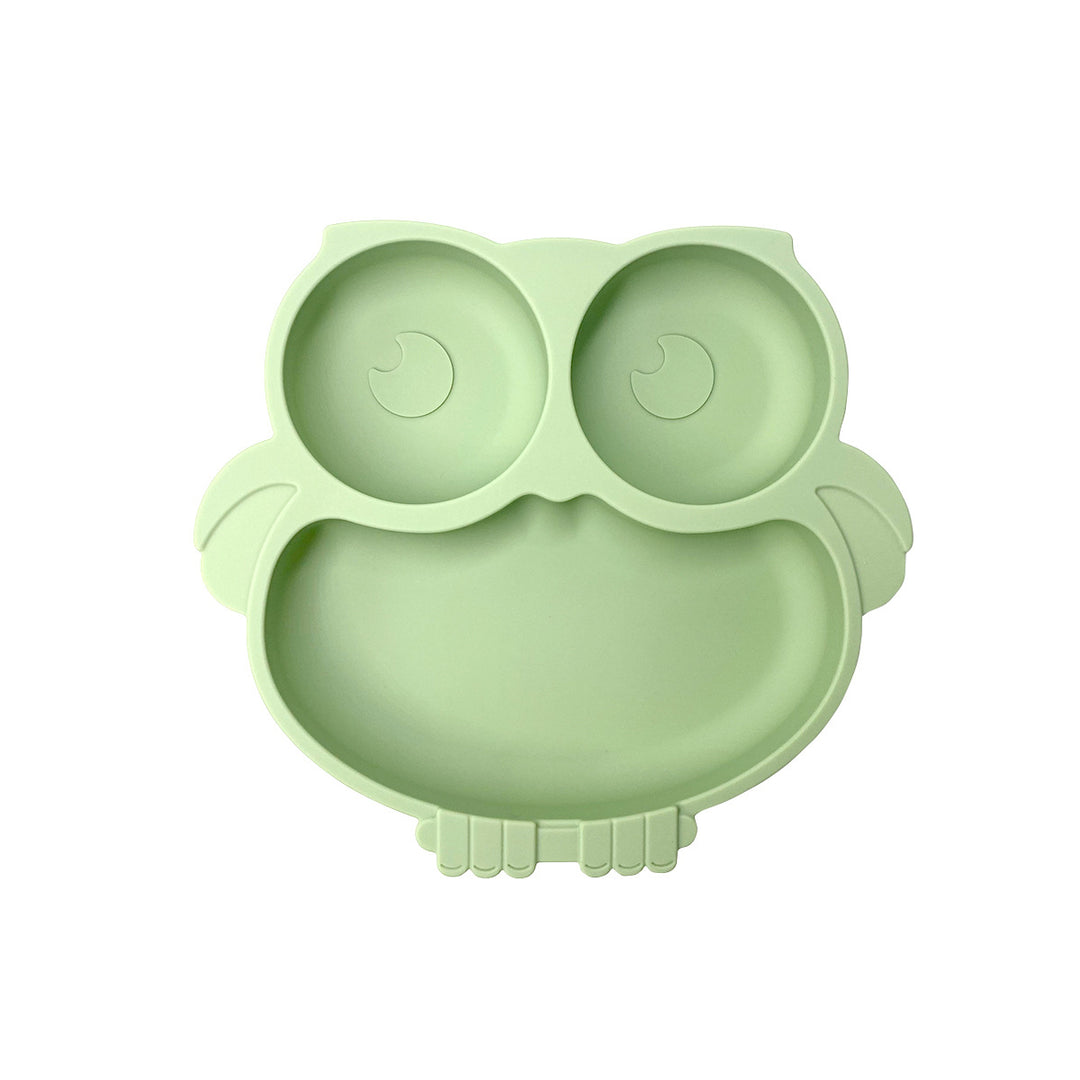 BPA-Free Cute Owl Silicone Suction Plate for Toddlers