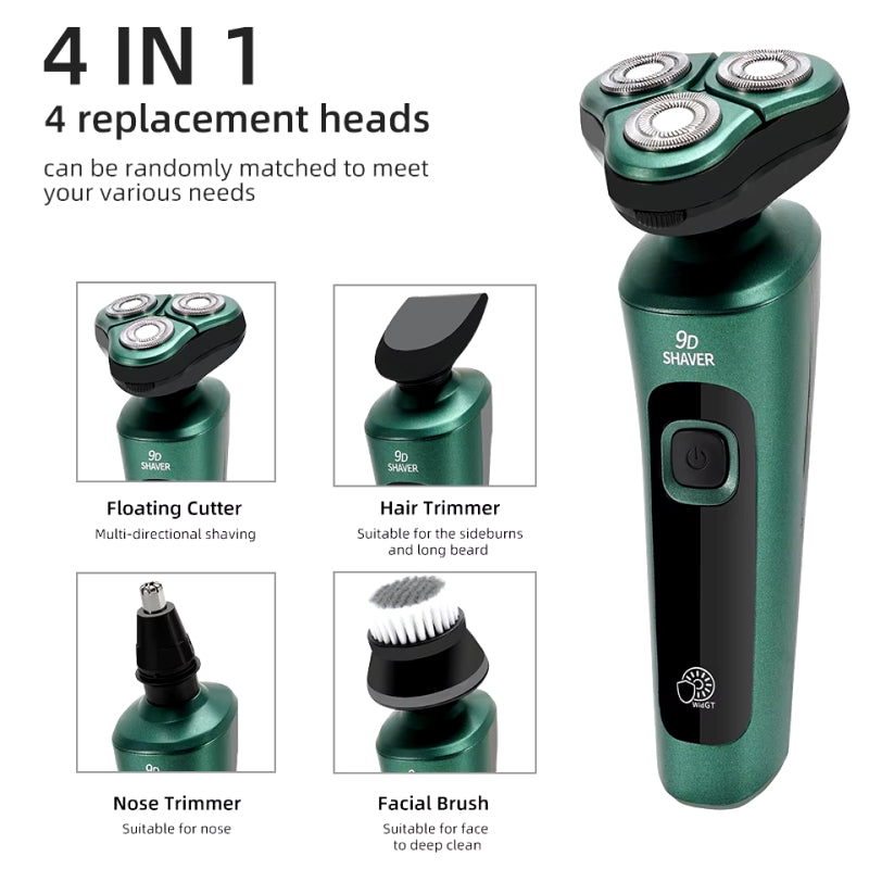 USB Rechargeable Electric Shaver with LCD Display