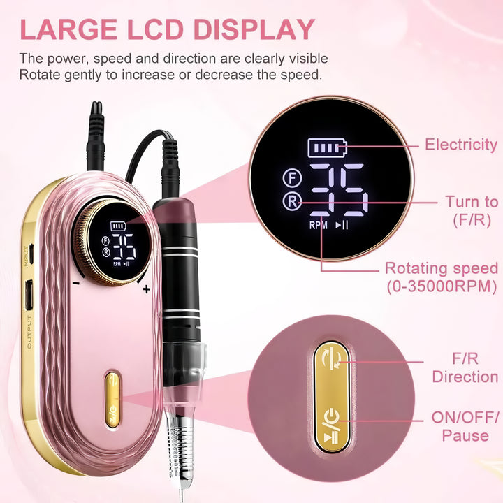 Rose Gold Rechargeable Nail Drill