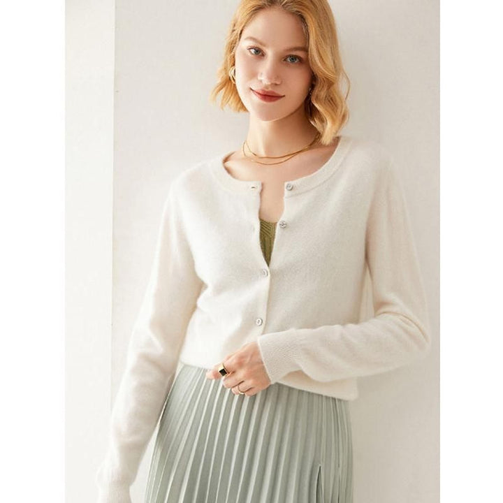 100% Wool Single Breasted Cardigan for Women
