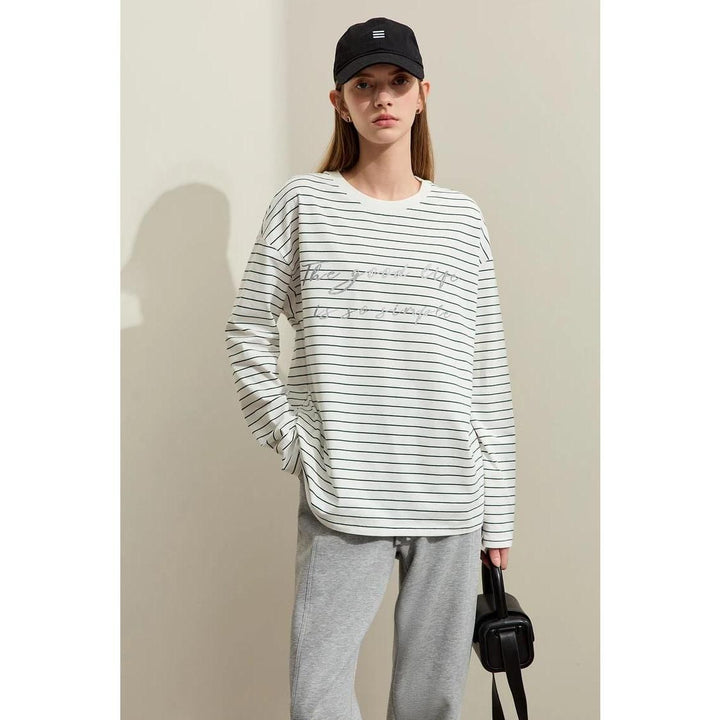 Casual Striped Cotton T-Shirt