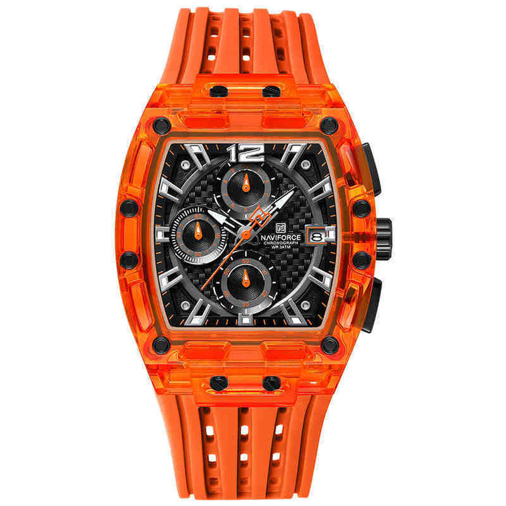 Barrel-type Transparent Shell Silicone Band Colorful Waterproof Watch