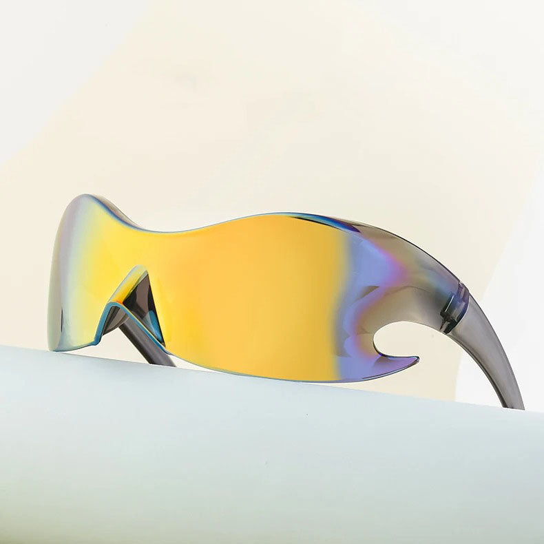 Rimless Cyberpunk Gradient Mirror Sunglasses