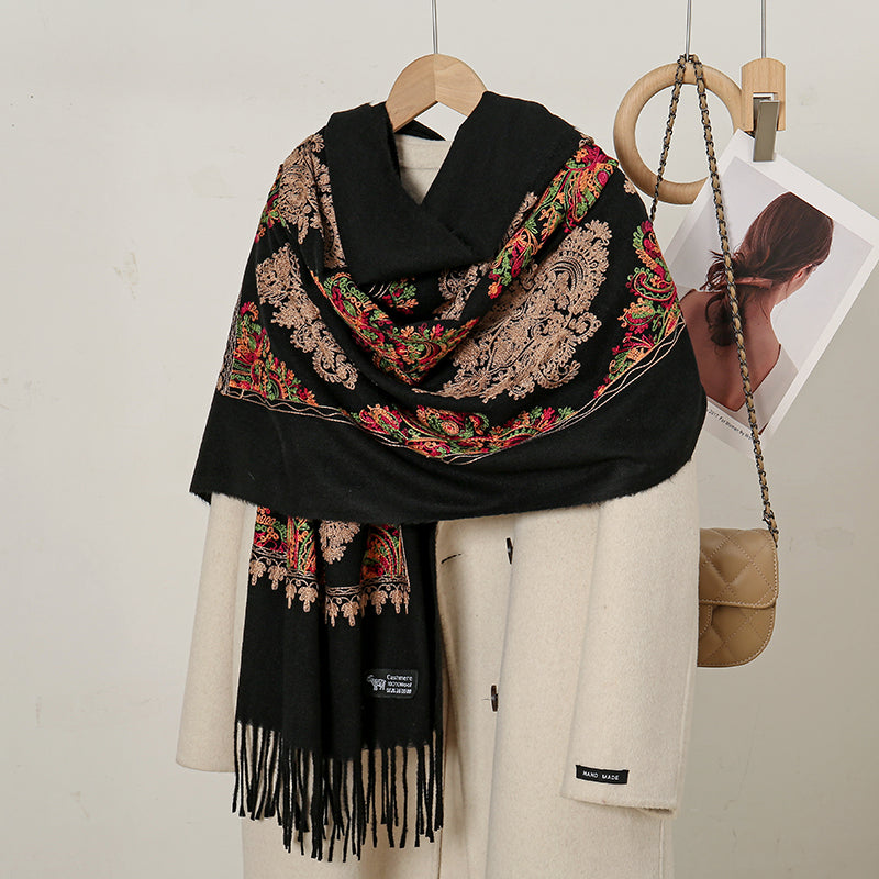 Luxurious Cashmere Floral Scarf