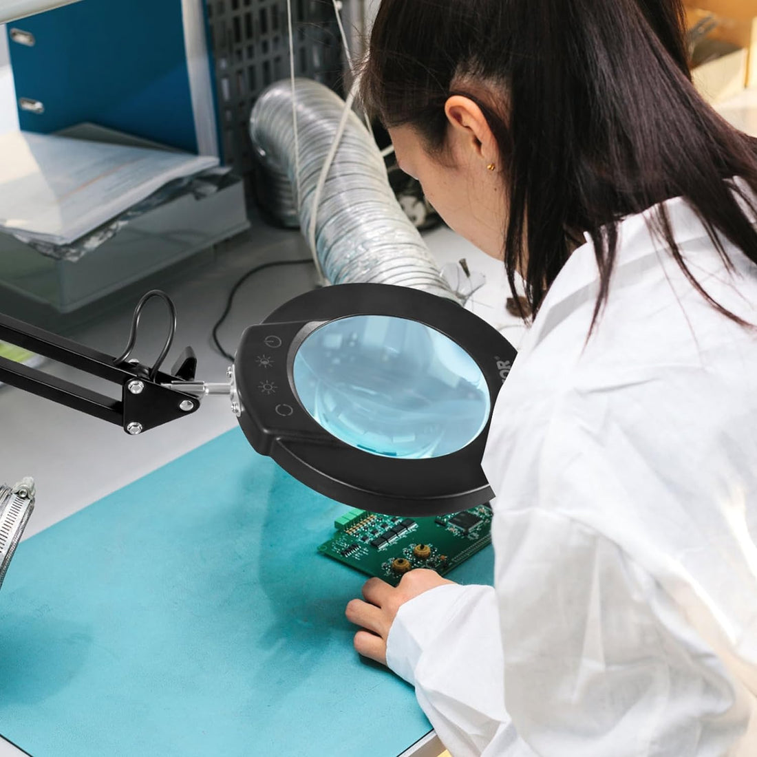 5X LED Magnifying Lamp with Adjustable Light and Clamp or Base