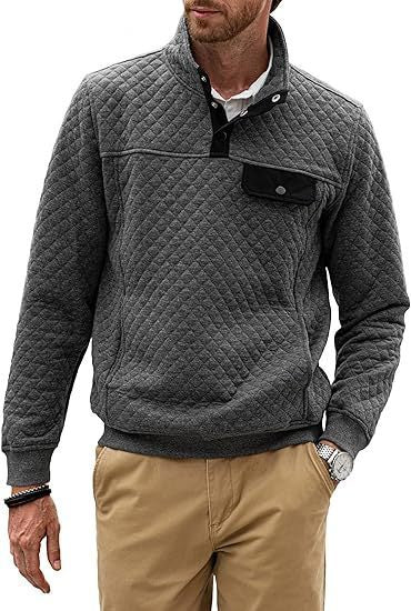 Simple Trendy Loose Sweater Long Sleeve Stand Collar Men