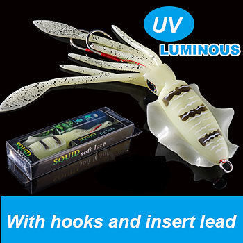 UVluminous Bionic Squid Fishing Lure Deep Sea Boat Fishing Bait