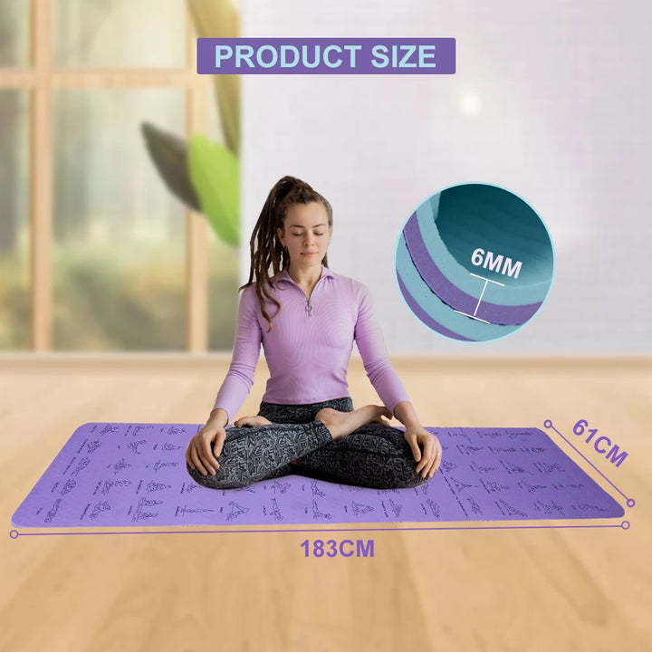 Non-Slip Fitness Mat for Yoga, Pilates, Gym & Home Workouts