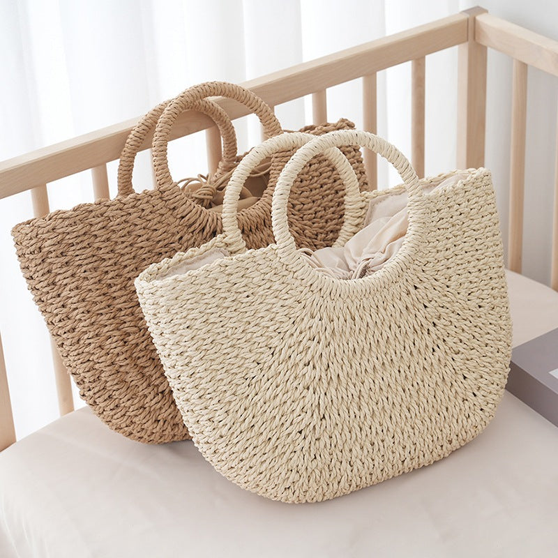 Chic Bohemian Straw Beach Bag for Women