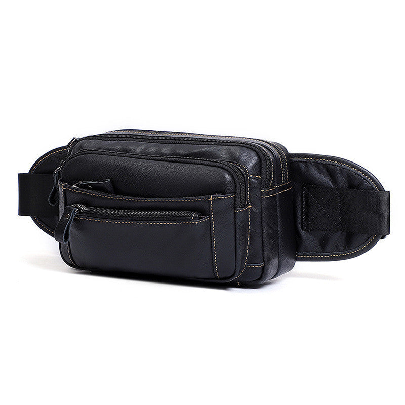 Multifunction Sports Outdoor Leather Men's Waist Bag