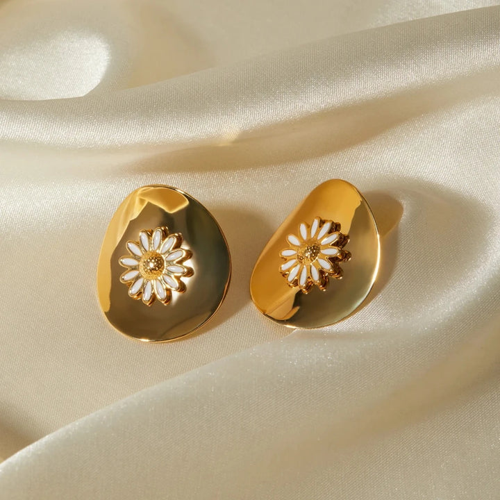 18K Gold-Plated Daisy Stud Earrings