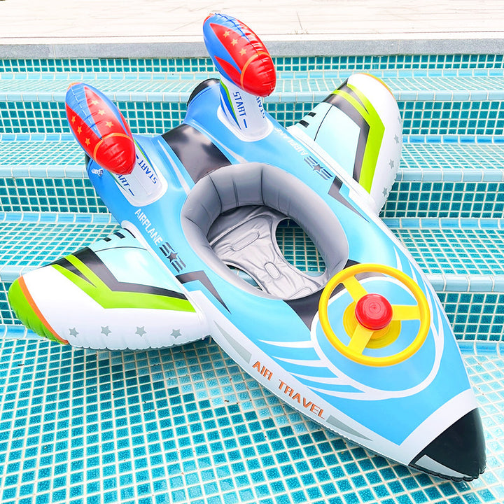 Inflatable Airplane Swim Ring with Seat for Kids