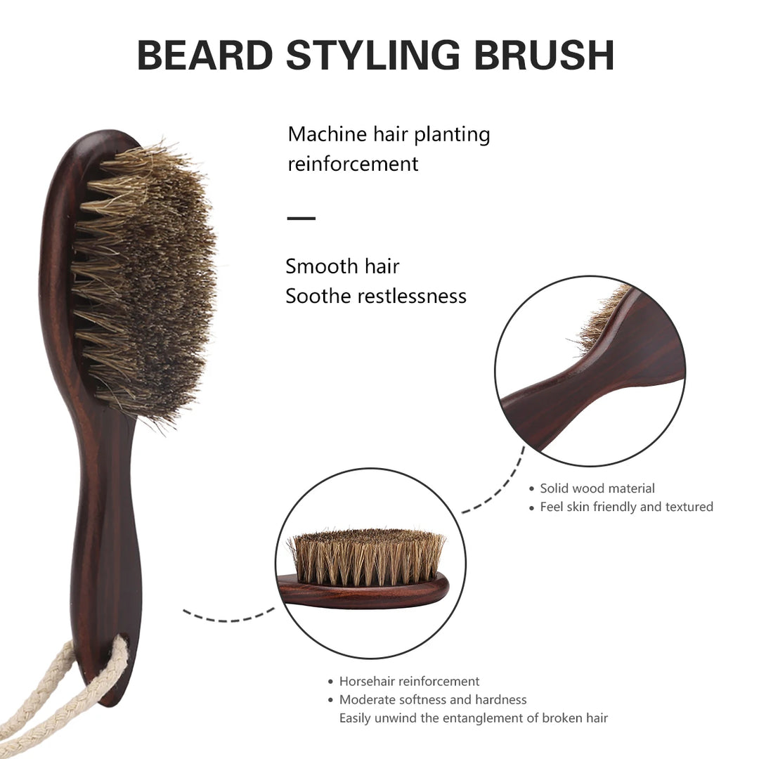 Professional Barber Beard & Shaving Brush with Horsehair