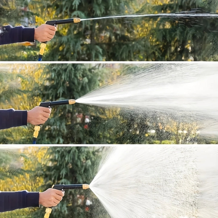 Expandable High-Pressure Garden Hose with Adjustable Sprinkler Head