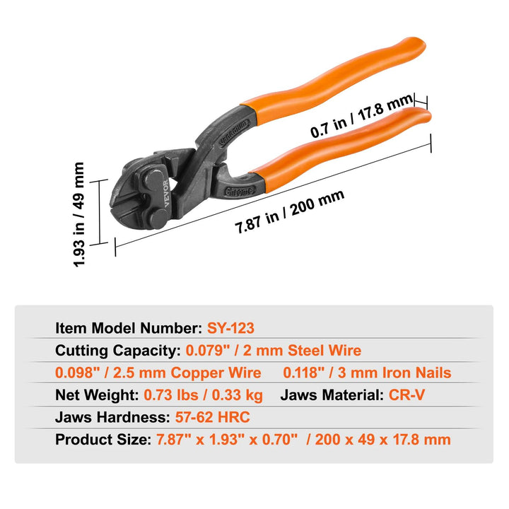 Heavy Duty Bolt Cutter with Adjustable Jaw and Ergonomic Handle for Effortless Cutting