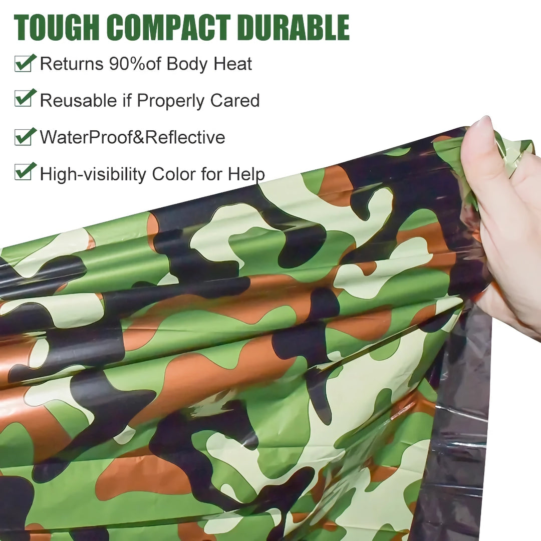 Camouflage Waterproof Emergency Sleeping Bag for Outdoor Camping and Survival