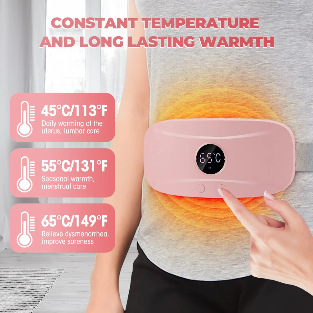 Adjustable Uterus Warming Belt with Heat and Vibration Therapy