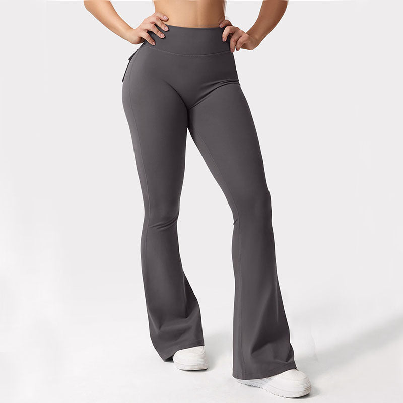 Cargo Pocket Elastic High Waist Workout Women&