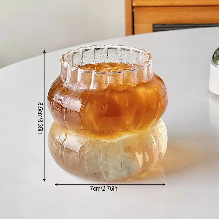 High Borosilicate Glass Coffee & Drink Cup - Wave Design Multi-Use Tumbler