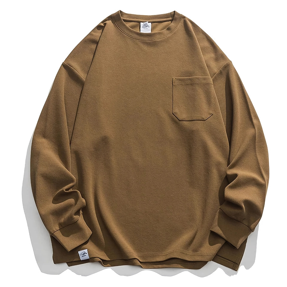 High-Quality Solid Color Long Sleeve Sweatshirt