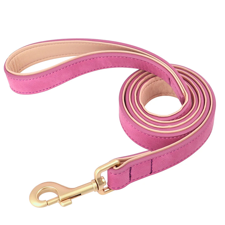 Soft Padded Leather Dog Leash - 120cm for Training and Walking