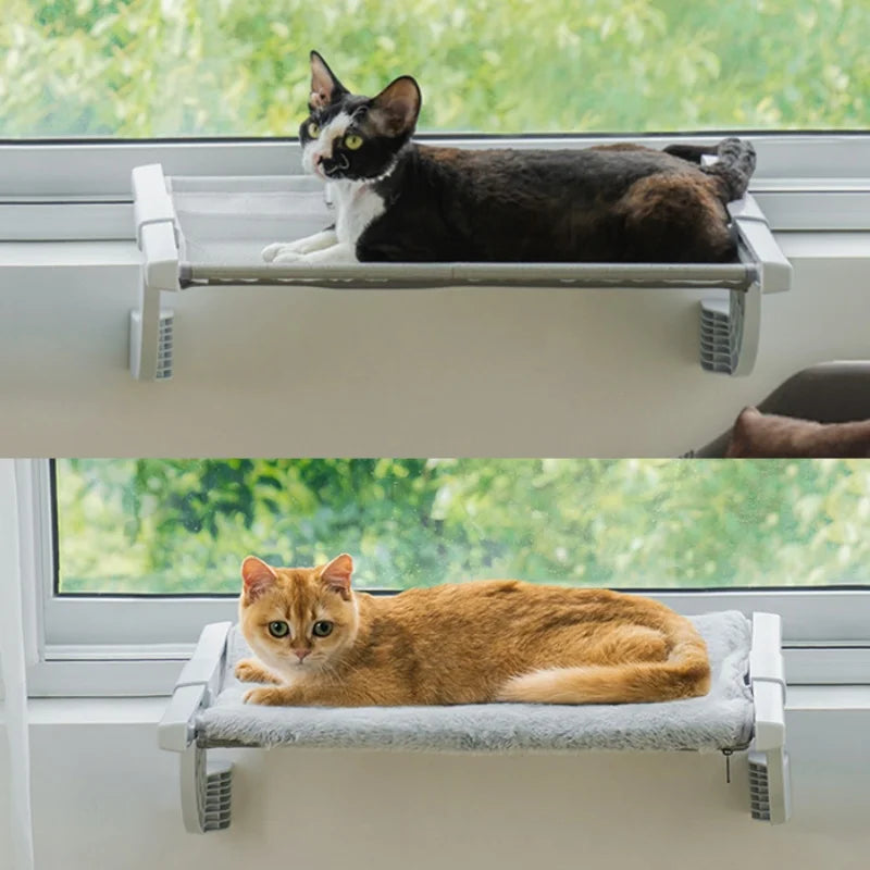 Adjustable Cat Window Bed with 2-Sided Cushion