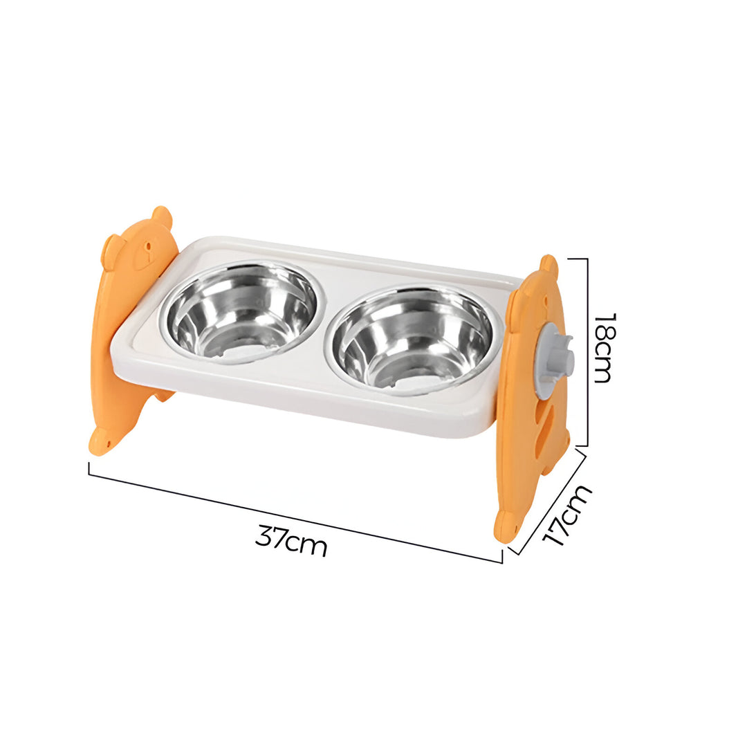 Adjustable Double Bowl Pet Feeder