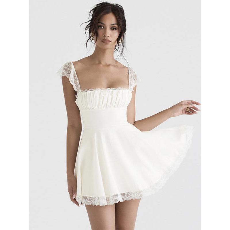Elegant White Lace Mini Dress