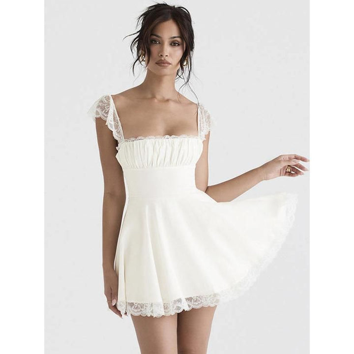 Elegant White Lace Mini Dress