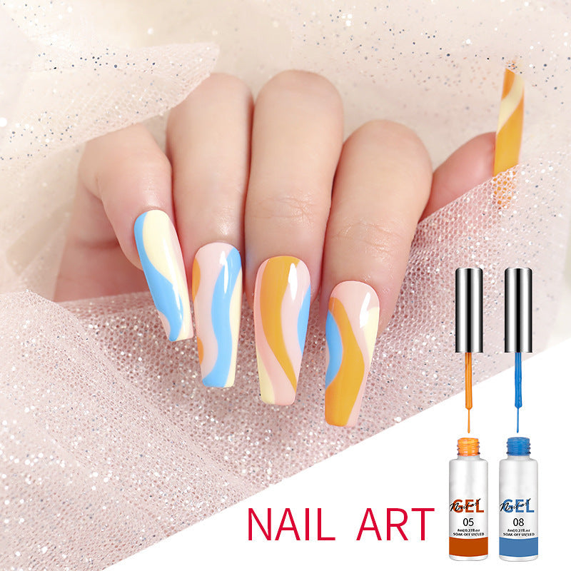 Manicure Drawing Phototherapy Painted Glue 3D Spray Paint Gel 12 Color Set Box