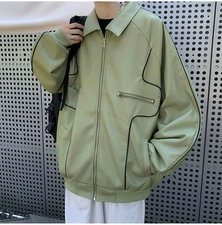 Spring And Autumn Leather Coat Men