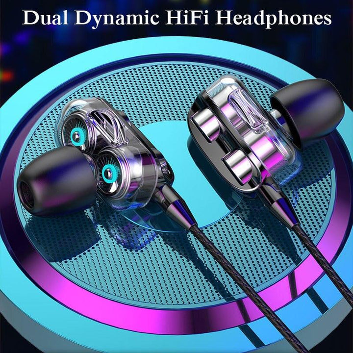 3.5mm HiFi Stereo Wired Earphones with Quad-Core Sound & In-line Mic